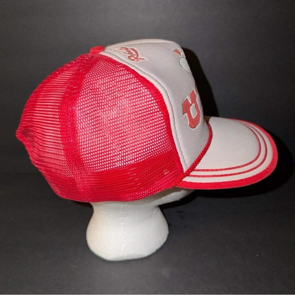 Vintage UNLV Rebels Trucker Hat‎ Hey Reb Mascot Mesh Snapback Red White NCAA Hat
